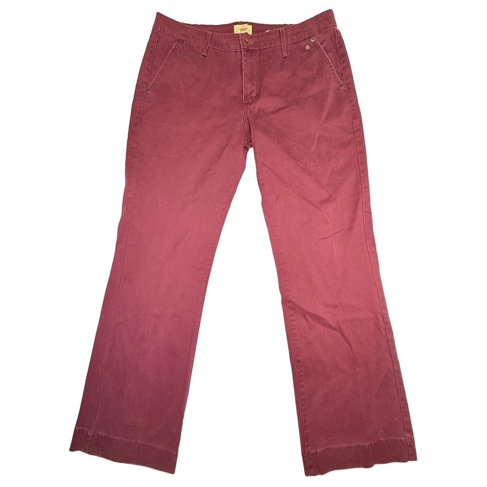 Levi's Tab Twills Women's 14M Maroon Bootcut Stretch‎ Twill Pants Burgundy